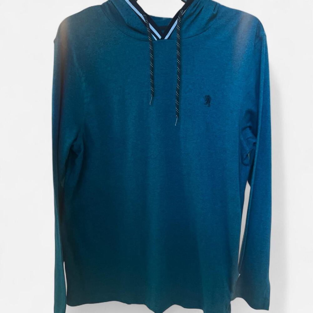 Lonsdale. 🖤 UK Teal Green Hooded Jersey Top – Size small men’s